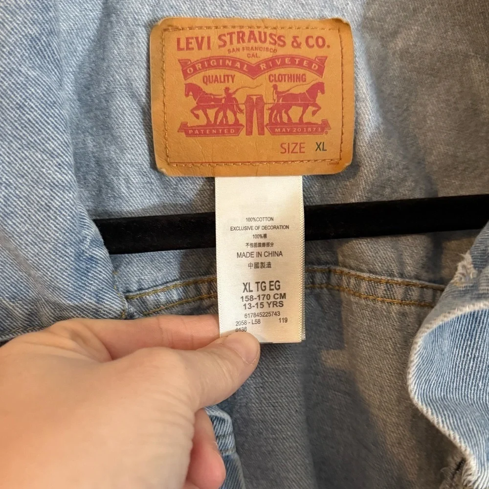 Levi's Girl’s Classic Blue Jean Jacket, Size XL